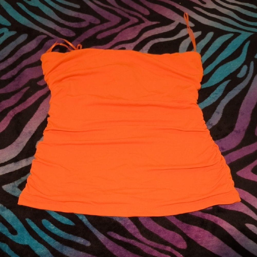 House of Harlow 1960 | Vibrant Orange Strapless Crop Top